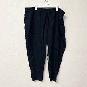 J. Crew Womens Linen Wide Leg Seaside Pants Black Boho Lagenlook Size 3X